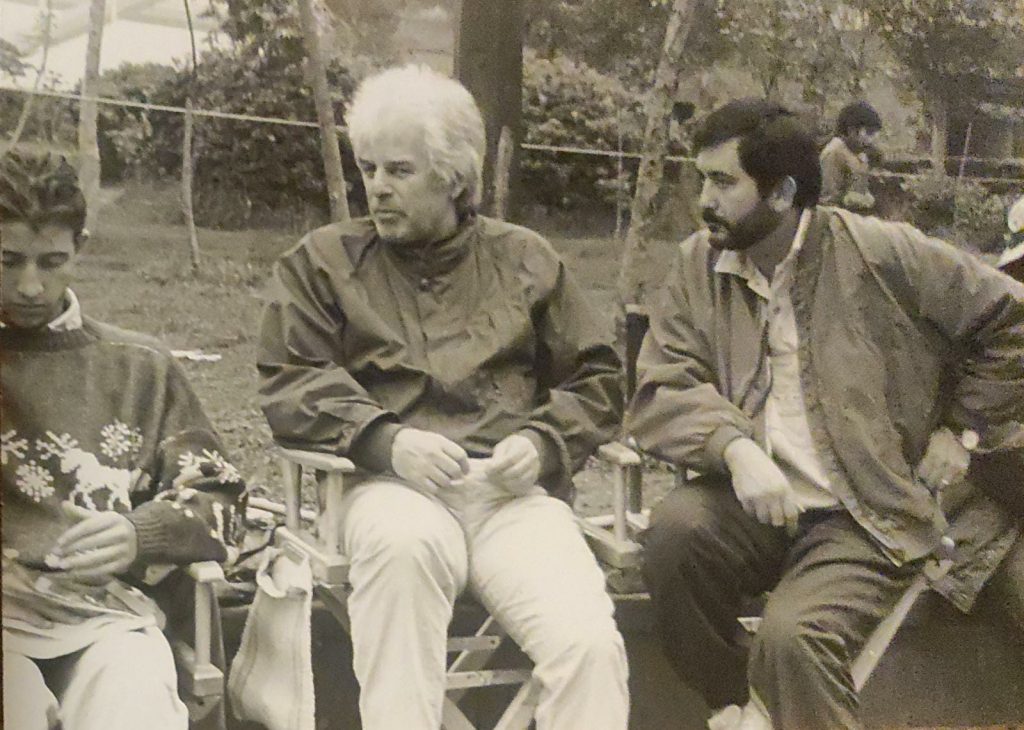 Alejandro Jodorowsky e Daniele nannuzzi sul set di santa Segre