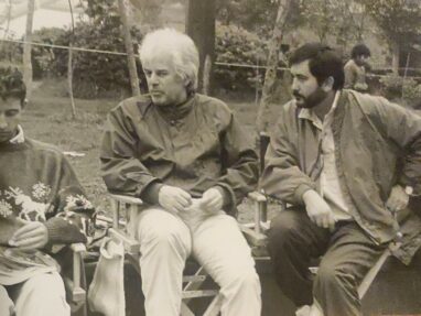 alejandro jodorowsky e daniele nannuzzi sul set di santa segre